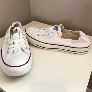 Converse White w/ Heeled Elastic Wmns Size 10