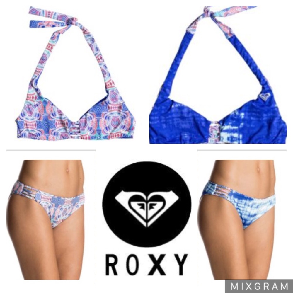 Roxy Printed Strappy Live 70's Reversible Bikini