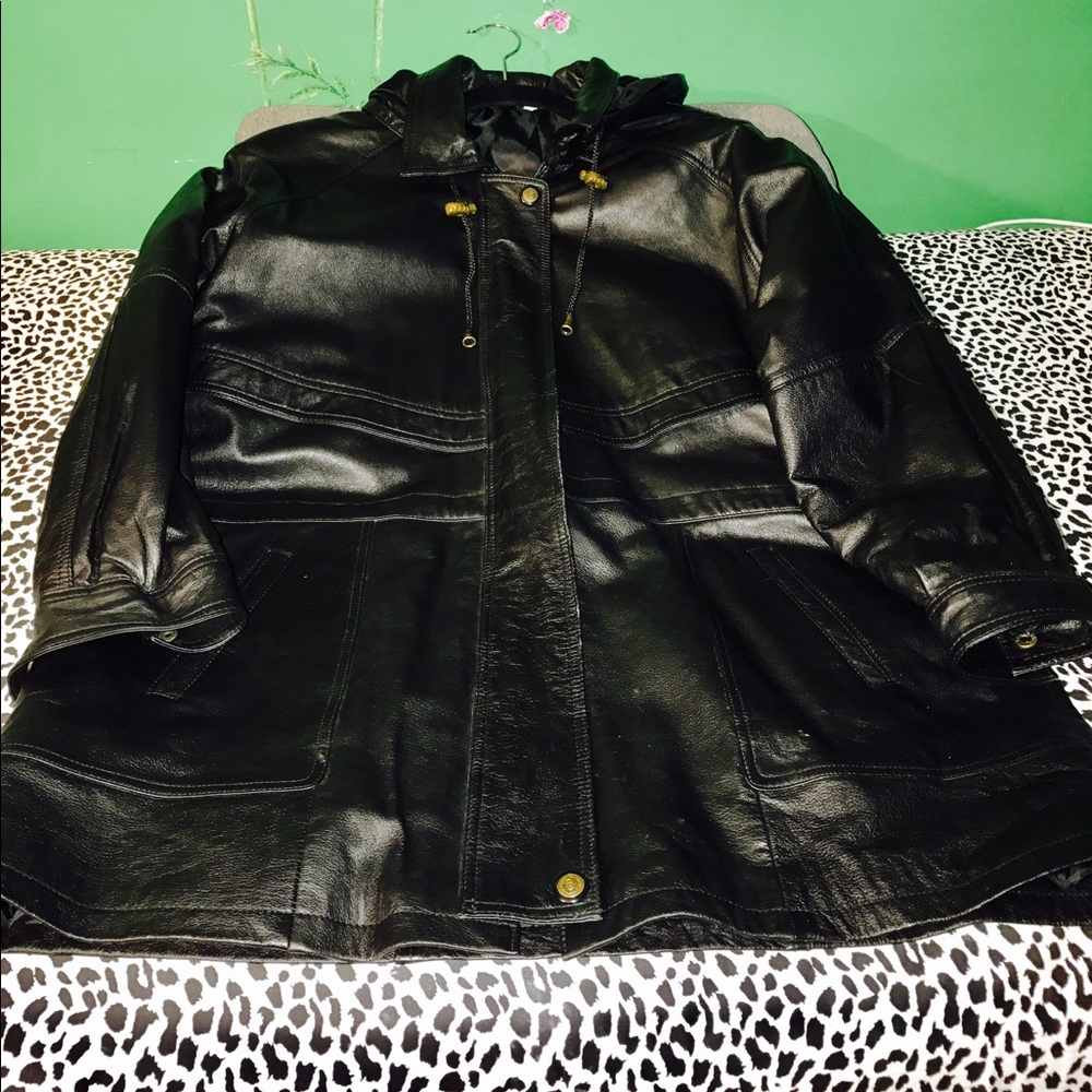 FINAL‼️. HEAVYWEIGHT LEATHER ANORAK COAT