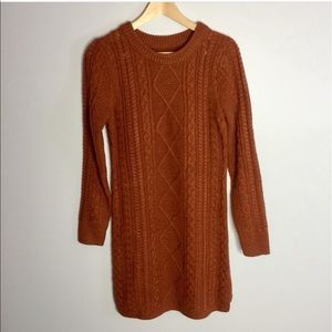 Orange sweater dress