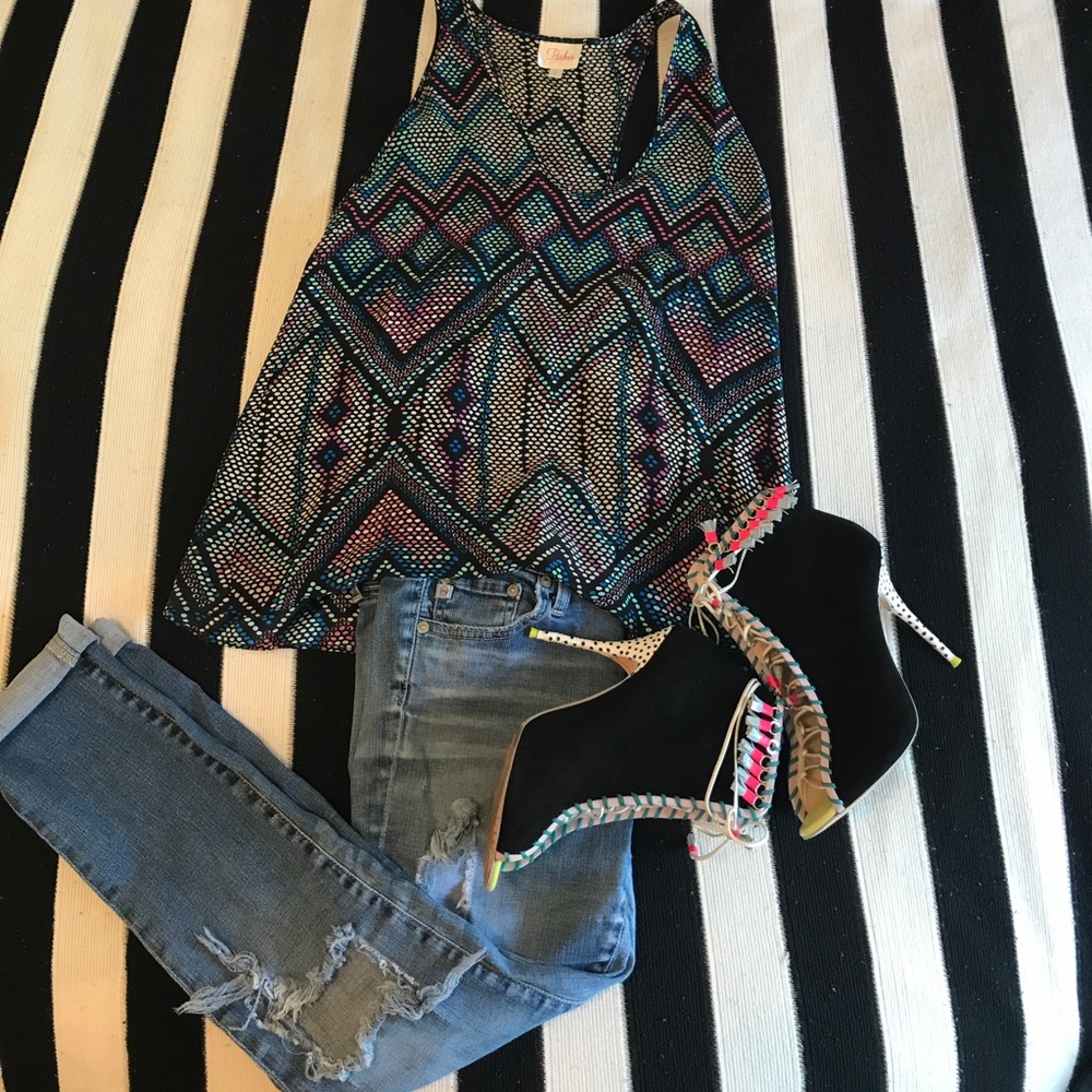 Parker silk cut out tank