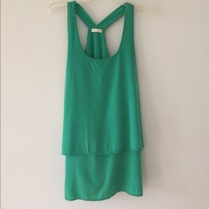 Light green racerback tier-layer party dress