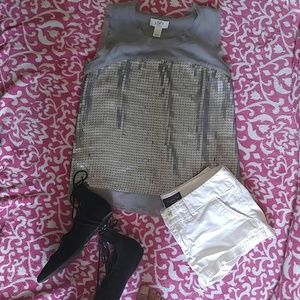 Ann Taylor Loft Silver Top