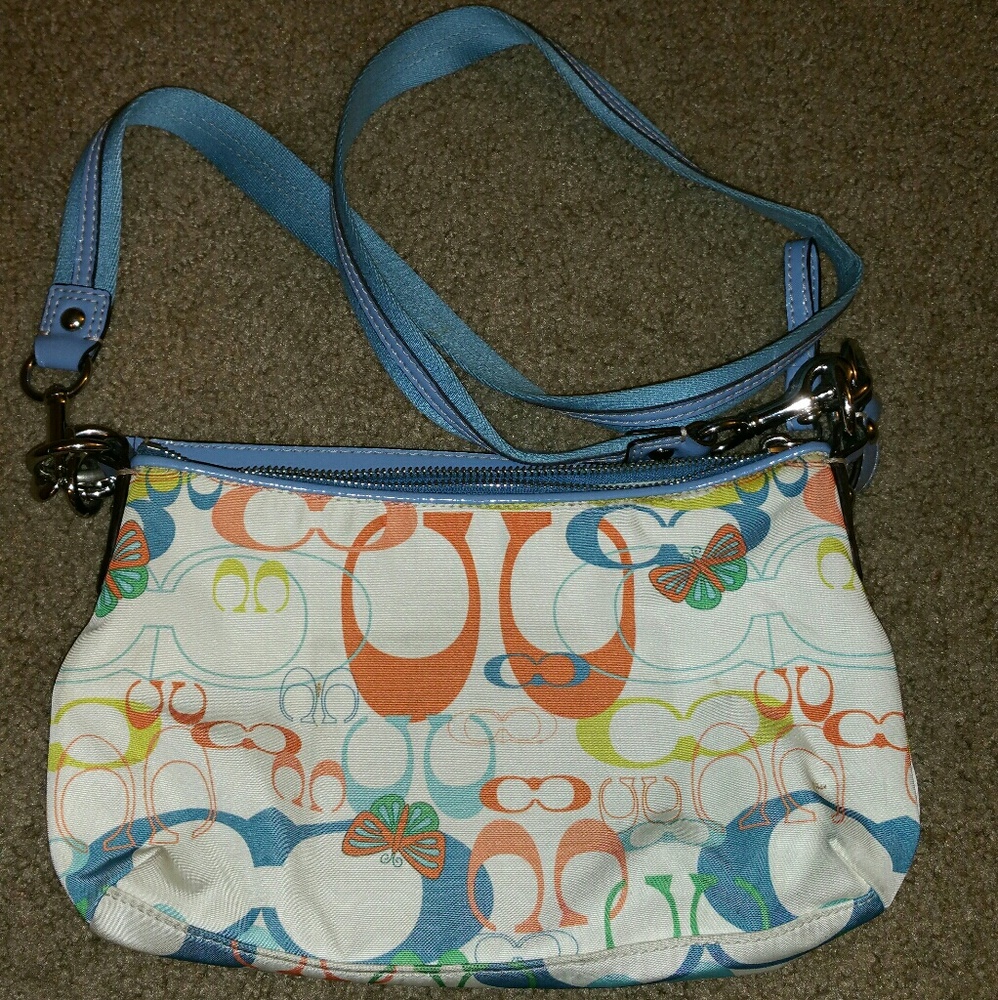 Authentic multicolored Coach crossbody purse