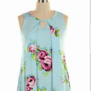 Lt. Blue Floral Dress