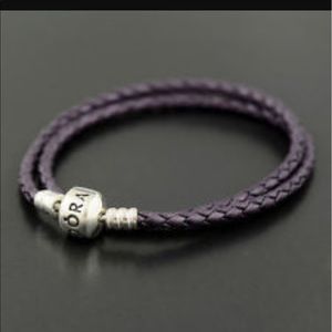 pandora purple leather bracelet