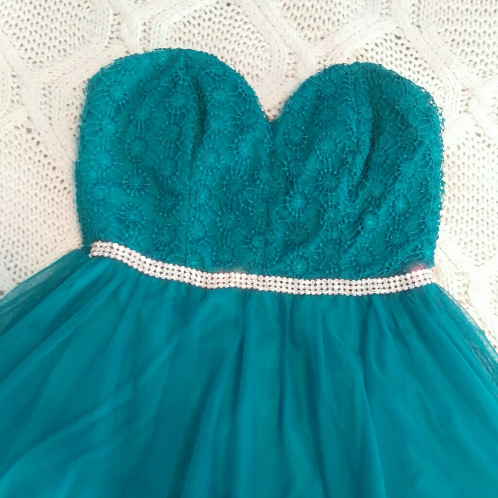 Teal blue party dress prom dress