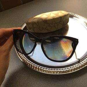 Coach Black & Gold Rivet-Accent Sunglasses