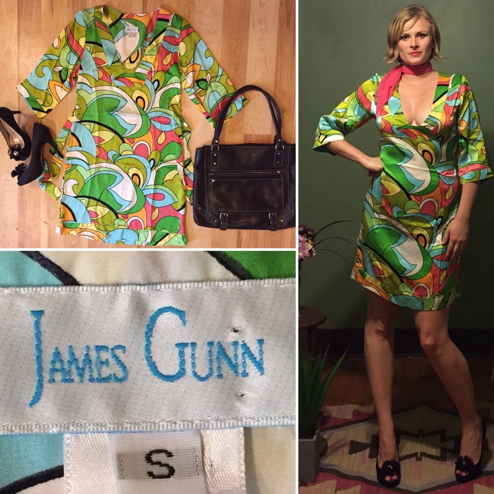 Vintage James Gunn Silk Mod Dress Size S