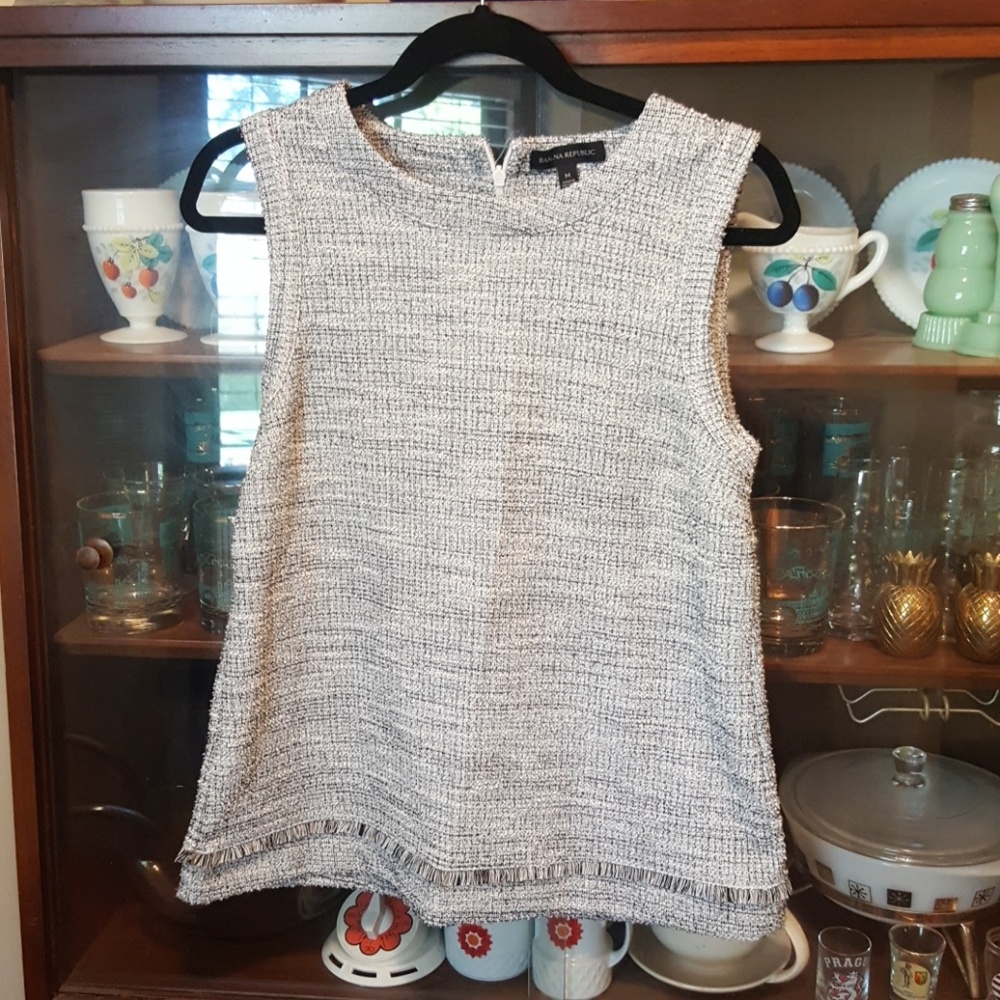 Banana Republic sleeveless top with fringe detail