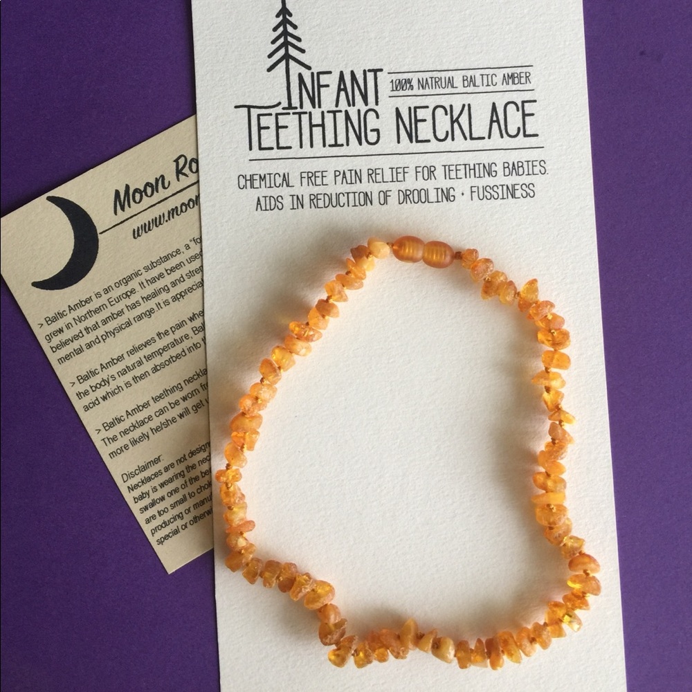 Infant Baby Natural Amber Teething Necklace