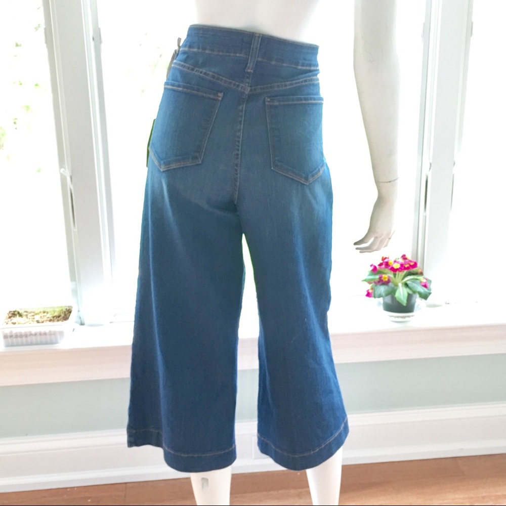 SOLD💛NEW NYDJ dark denim Capri wide leg blue jean - Picture 2 of 5