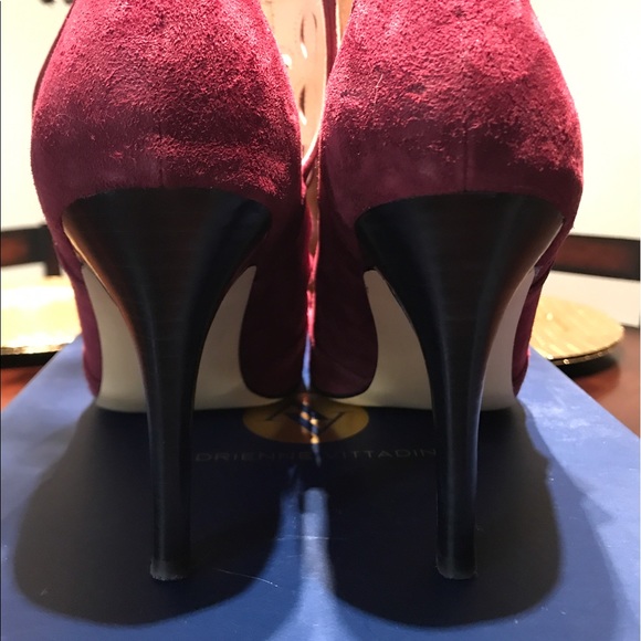 Adrienne Vittadini Peep Toe Kid Suede Bootie - Picture 3 of 5