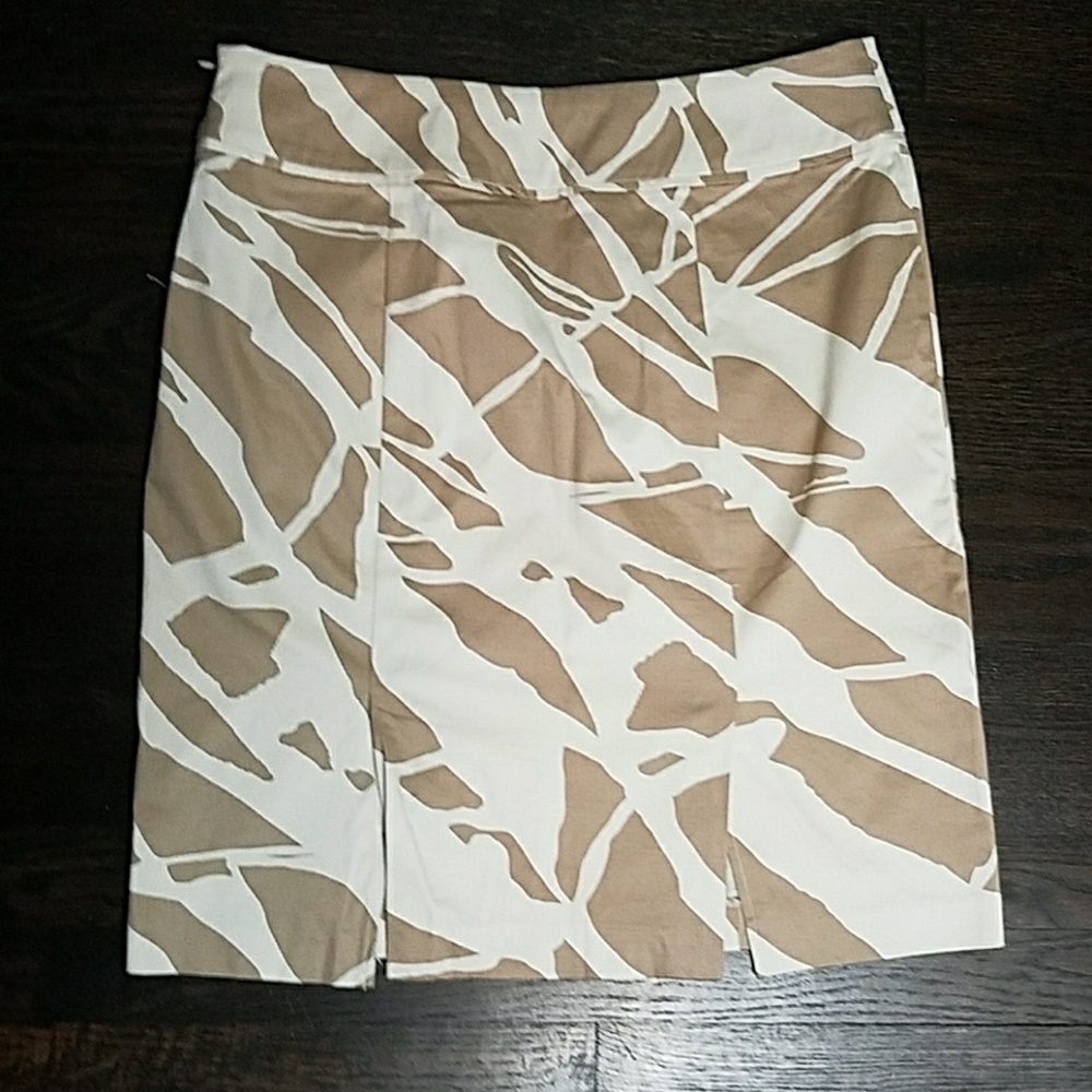 Brown and Beige Patterned Skirt