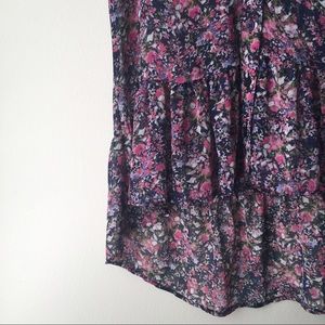 Mossimo Sheer Peplum Top with Flower Print Size