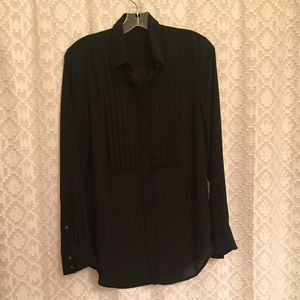 J Crew black tuxedo blouse