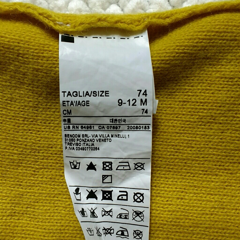 SOLD United Colors of Benetton sweater 9-12 months - Picture 4 of 4