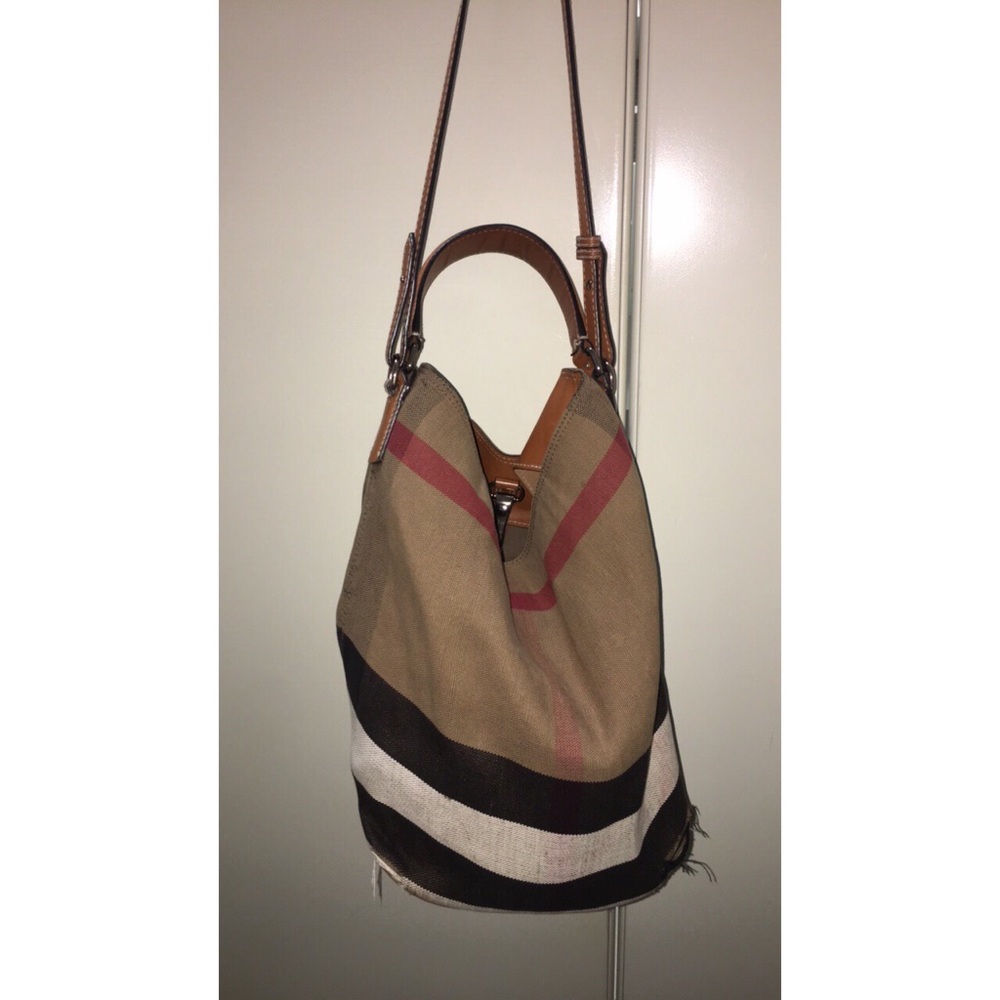 Burberry Medium Ashby Check Print Bucket Bag