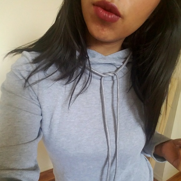 ANDREA GRAY LACE UP BACK SWEATSHIRT - Picture 7 of 7