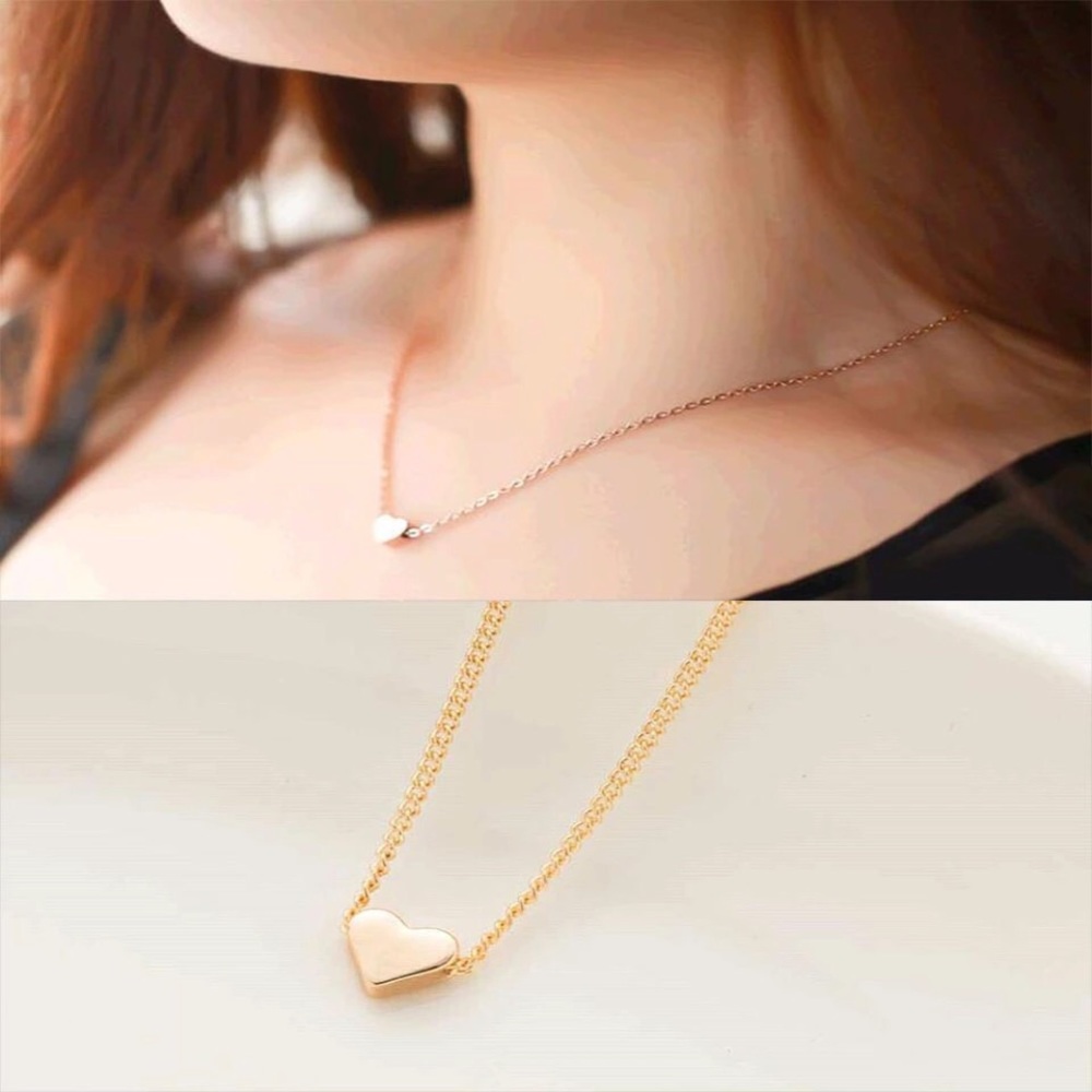Gold heart pendant necklace - Picture 3 of 3