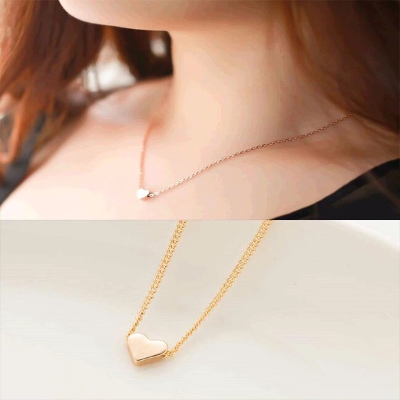 Gold heart pendant necklace - Picture 3 of 3