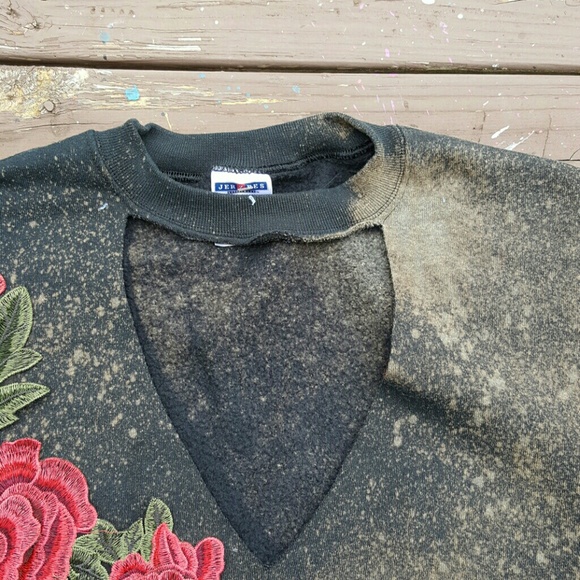 Made 2 order Grunge Cropped sweatshirt - Picture 3 of 4