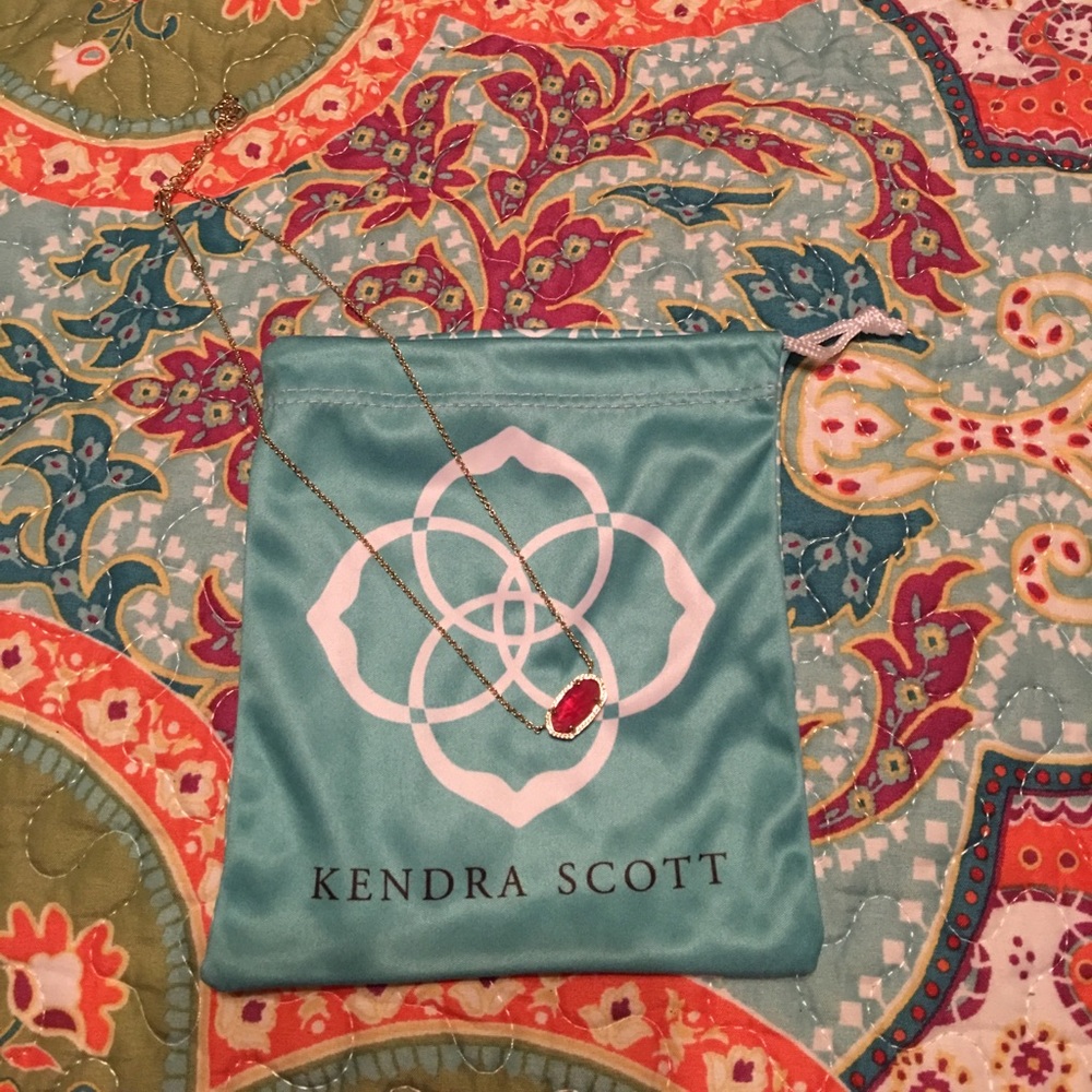 Kendra Scott Elisa pendant necklace in ruby red