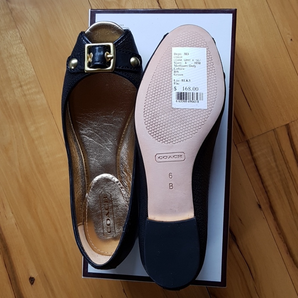Coach open-toe flats