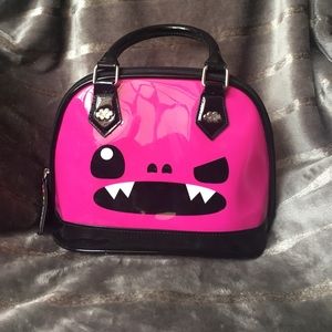 Hot Pink and Black Monster Handbag by Loungefly