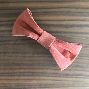 American Apparel pink suede bow barrette