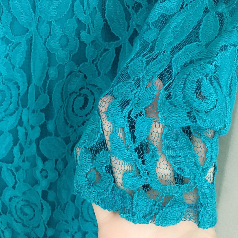 Blue,aqua midi lace dress - Picture 3 of 6