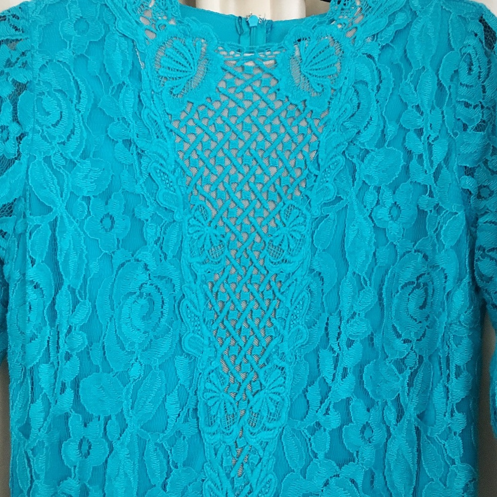 Blue,aqua midi lace dress - Picture 4 of 6