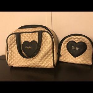 Jessica Simpson set of 2 gold & black make up bags