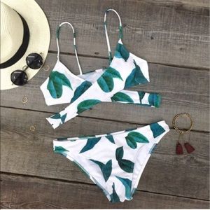 Cupshe Leaves Wrap Bathing Suit