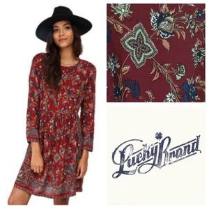 🍀 Lucky Brand Floral Paisley Long Sleeve Dress