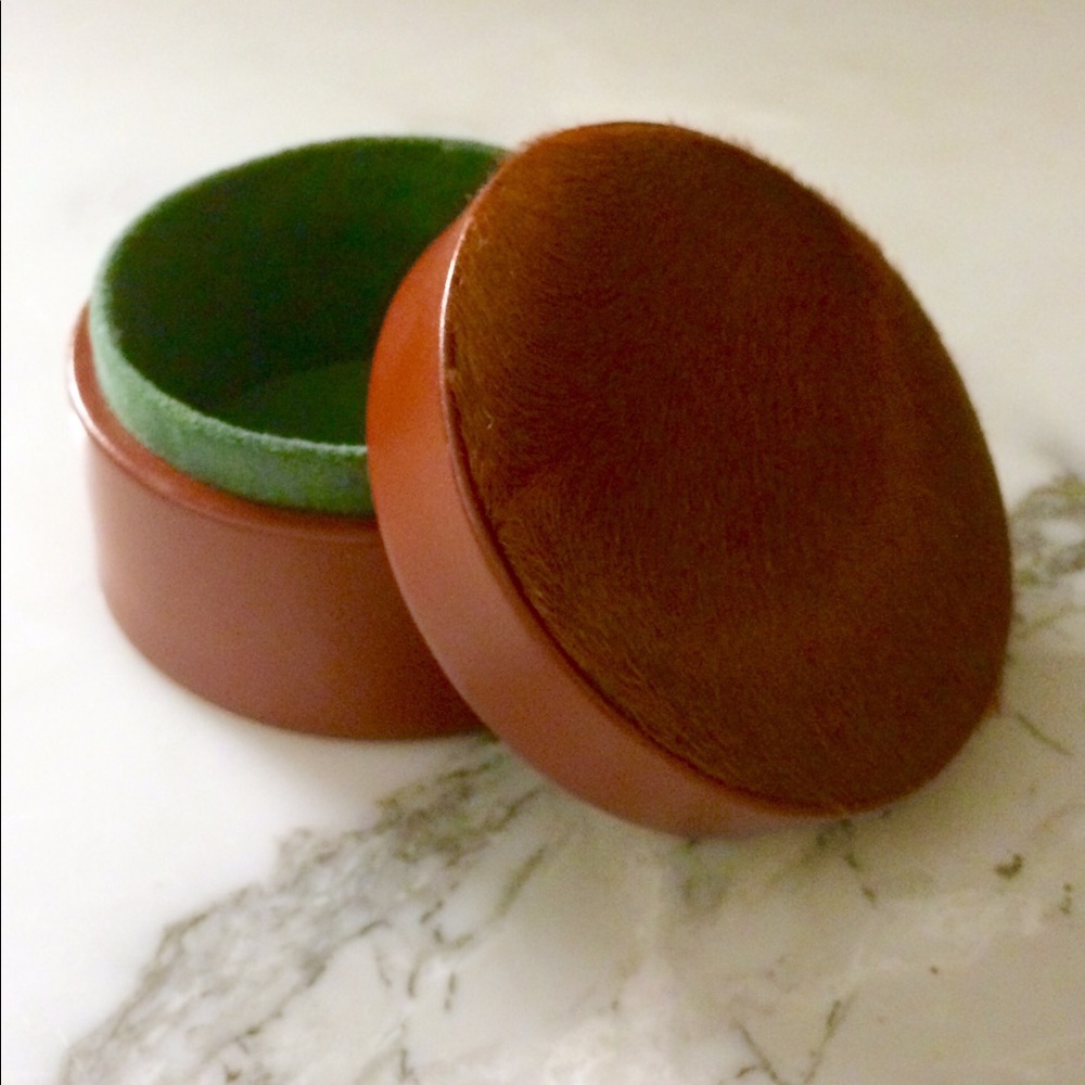 Loewe Leather Jewelry Box with Calf Fur Top