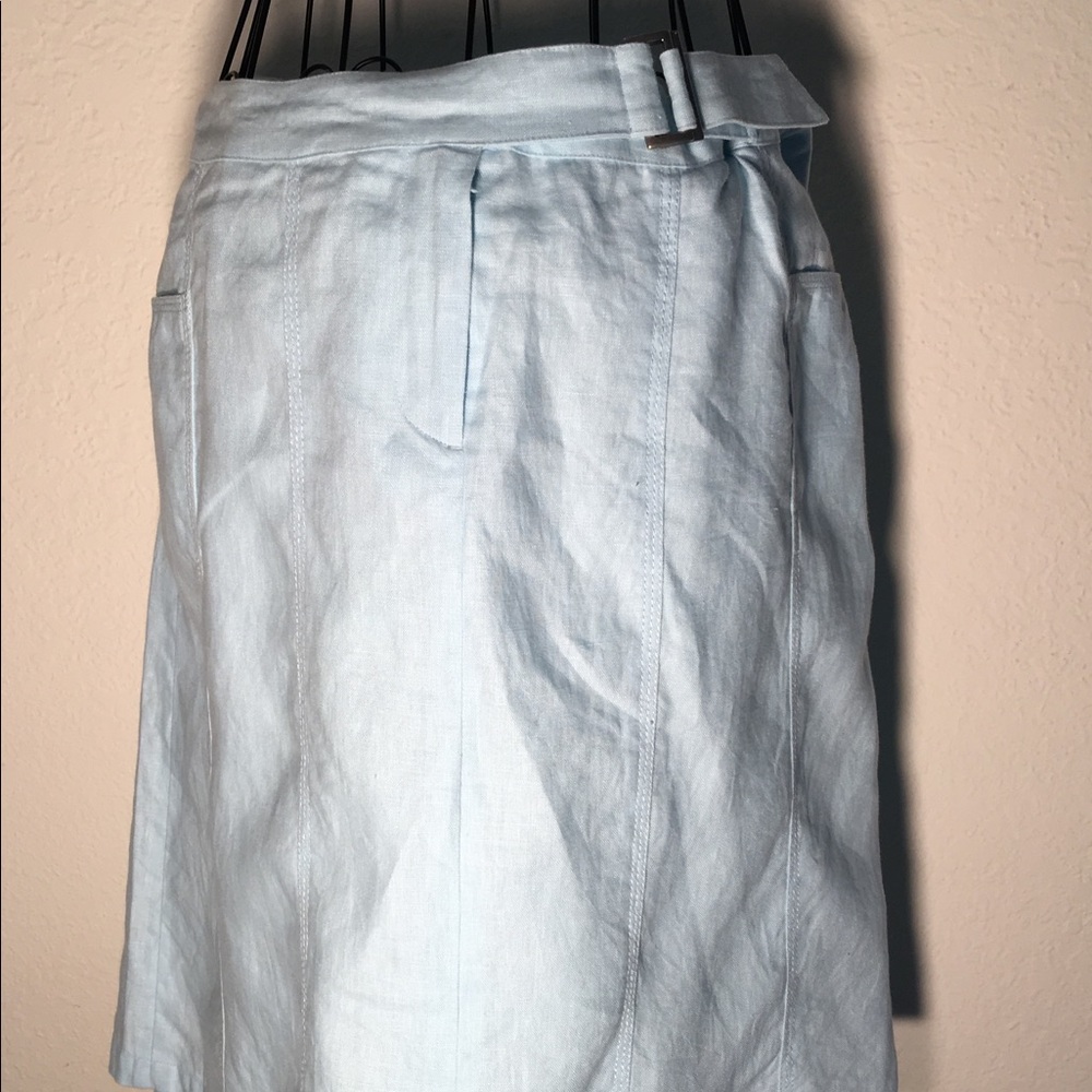 Style & Co. Womens Light Blue 100% Linen Skirt