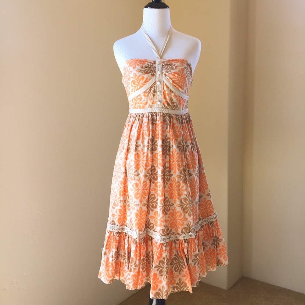 BCBGirls Printed Cotton Halter Dress