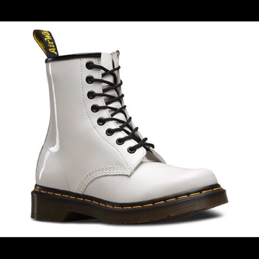 Dr. Martens Women's Glossy White Combat Boots
