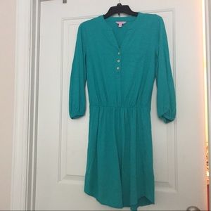 Turquoise Lilly Pulitzer threequarter sleeve dress