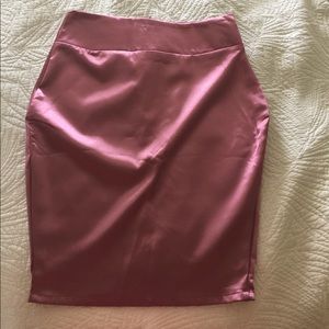 Naked Wardrobe Satin Pink Skirt. Never worn