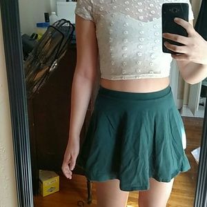 Forest green circle skirt