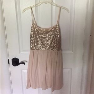 Gold top sequined dress
