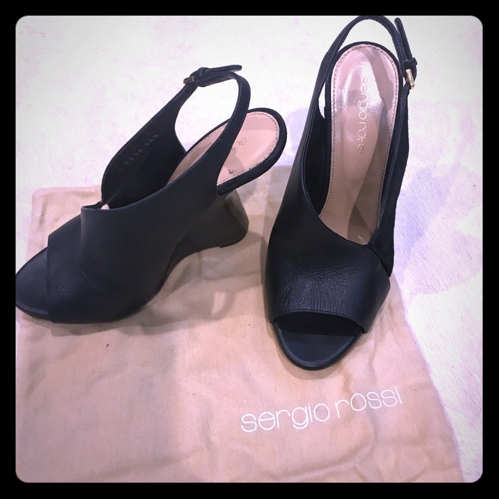 Sergio Rossi wedged sling backs