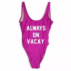 Private party one piece pink swim suit