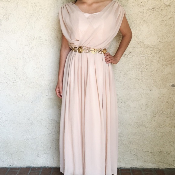 Dresses & Skirts - Formal long tan gown.