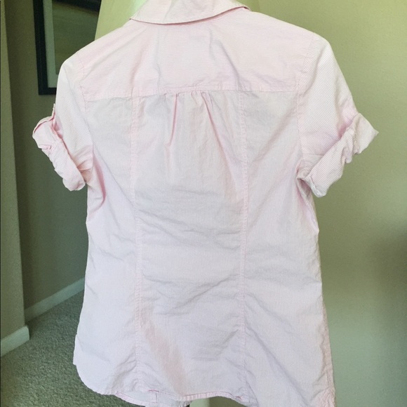 Women's American eagle pink stripe shirt, size 8 - Picture 2 of 8