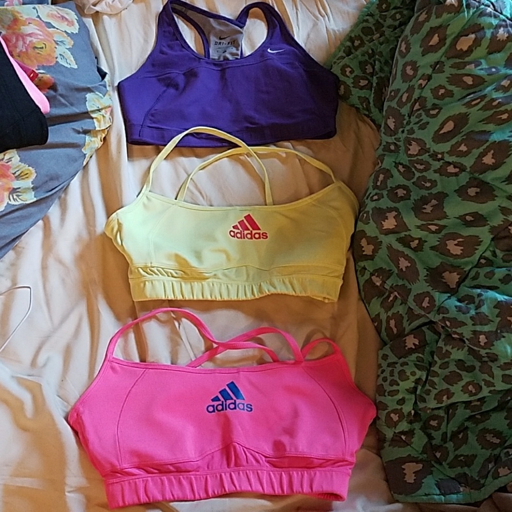 Two Adidas and one bike sports bra