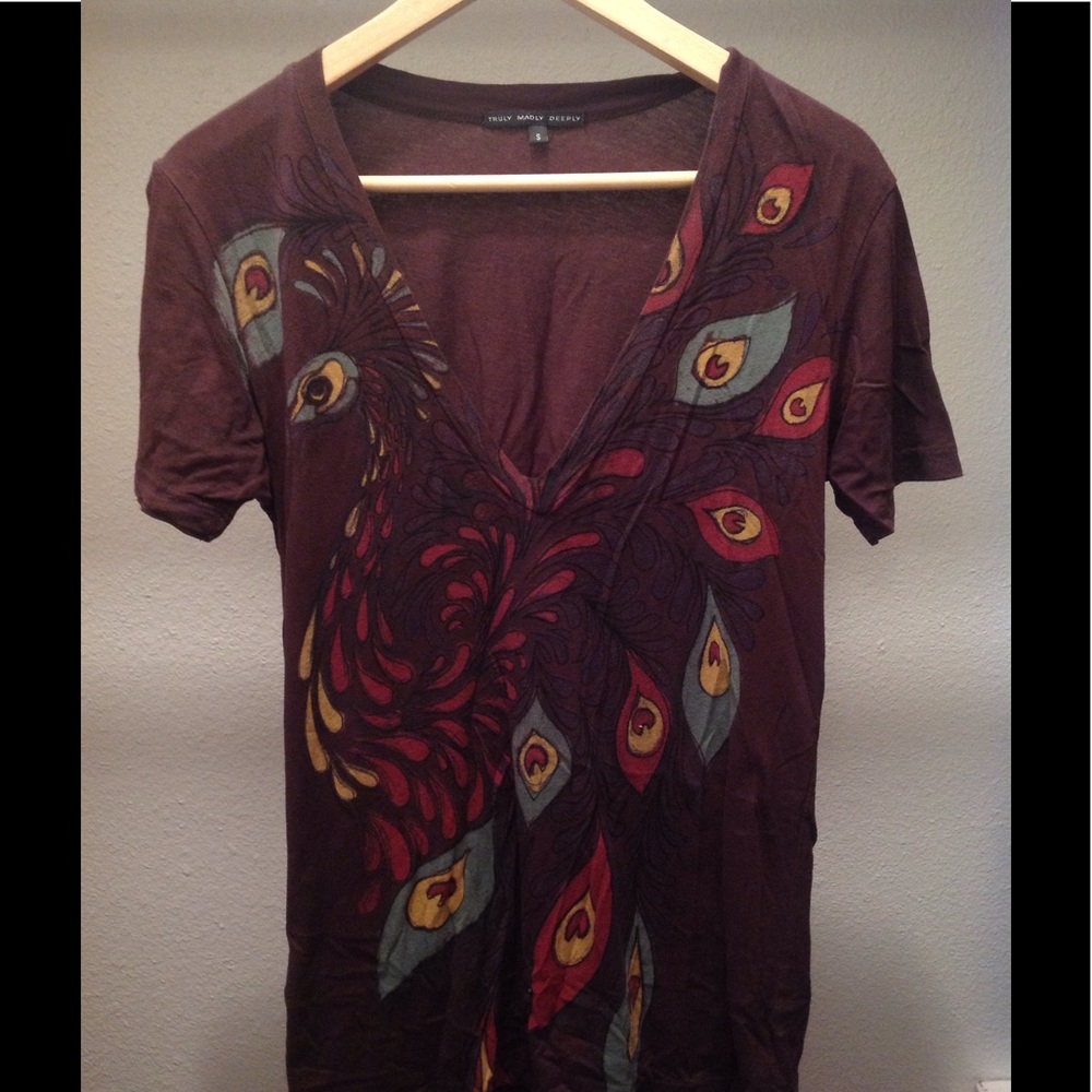 Cute printed Urban Outfitters deep V Neck.