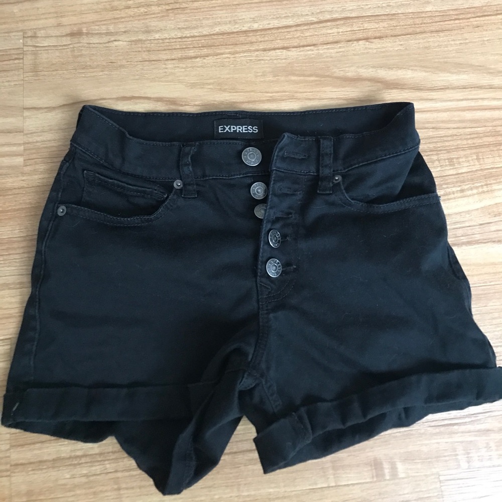 High Waisted Black Shorts